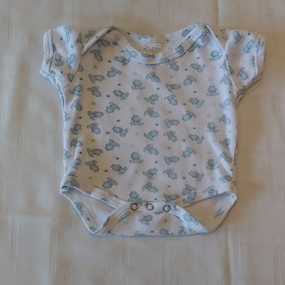 ✨4/$20 Snugly Baby White Onesie With Blue Bears